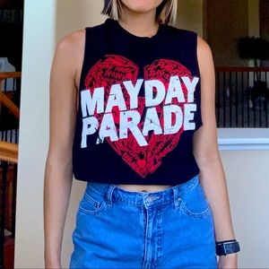 Mayday Parade Band Cropped Muscle Tee